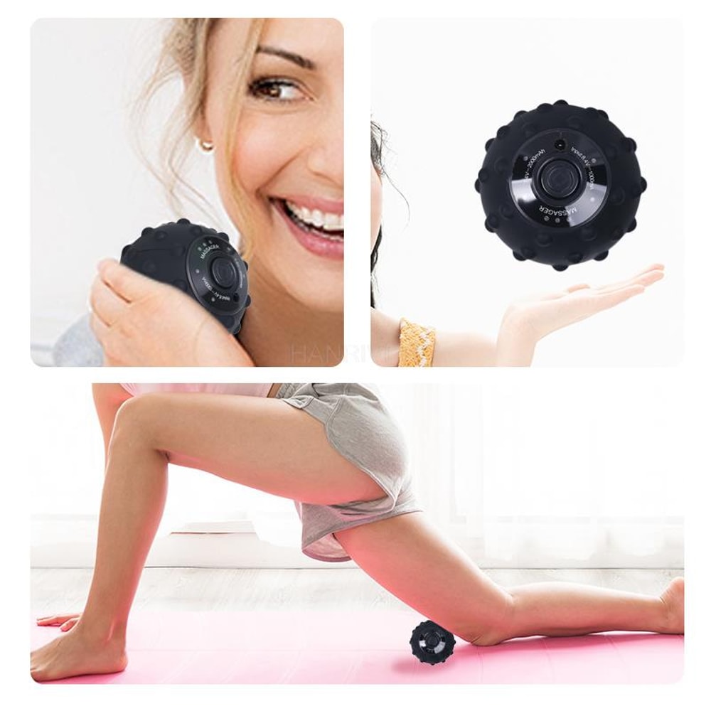 Yoga Fitness Electric Massage Roller, 4 Speed High Intensity Vibrating Massage Ball, For Muscle And Plantar Fasciitis