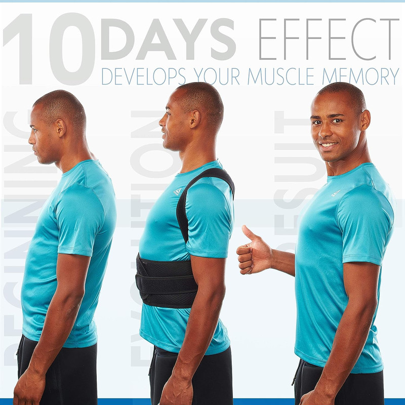 Adjustable Back Brace Posture Corrector, Shoulder Straightener, Full Back Support for Men and Women