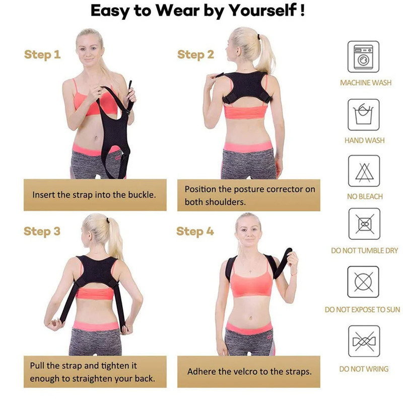 Back Pain Relief Corrector, Adjustable Spine Posture Corrector, Posture Correction Band Humpback, Shoulder Spine Support