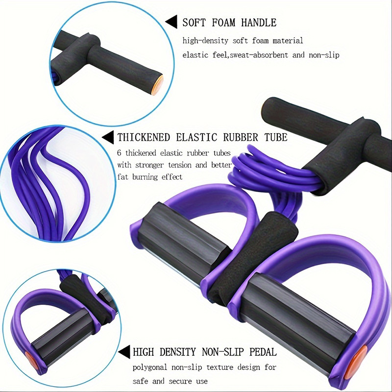 Resistance Band Tension Rope SixTube Tensioner SitUp Assistive Yoga Trainer MultiFunctional Fitness 5