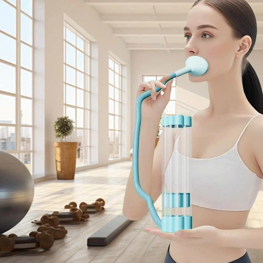 Compact Breathing Trainer Lung Capacity Workout Device Portable Muscle Exerciser For Adults Women M 1