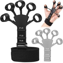 guitar finger exerciser, finger gripper, 6 resistant levels hand strengthener, recovery physical tools