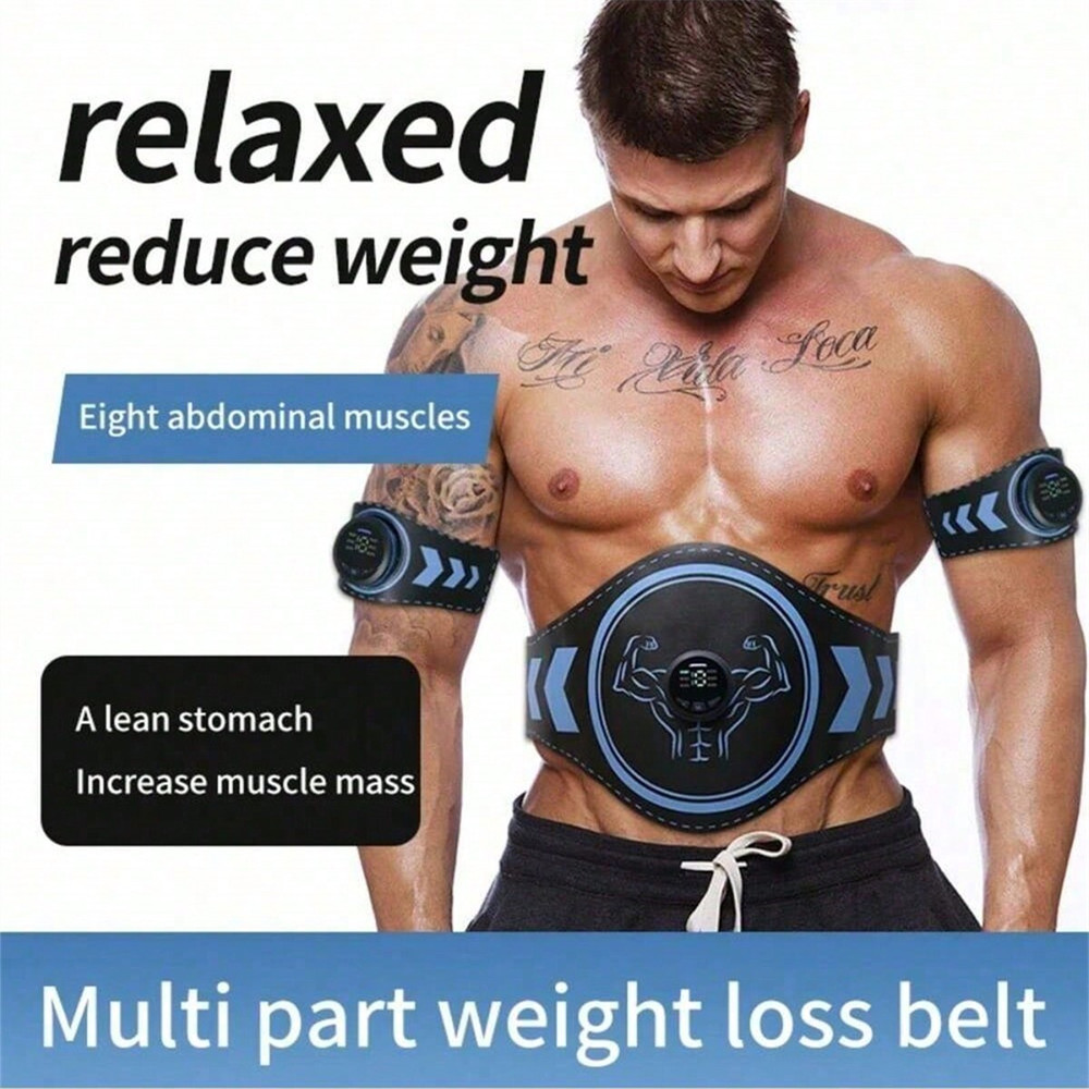Muscle Training EMS Trainer ABS Fitness Belt USB Rechargeable Muscle Stimulator Home Gym For Men An 4