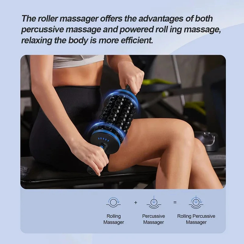Cordless Roller Body Massager Percussive Relief For Muscle Relaxation Stress Relief Rechargeable Vi 2