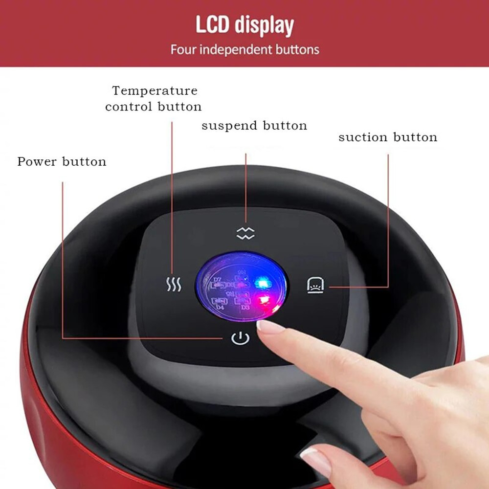 Smart Electric Vacuum Body Scraping Massage, Cupping Heating Suction Cup, Back Neck Arm Massager Device