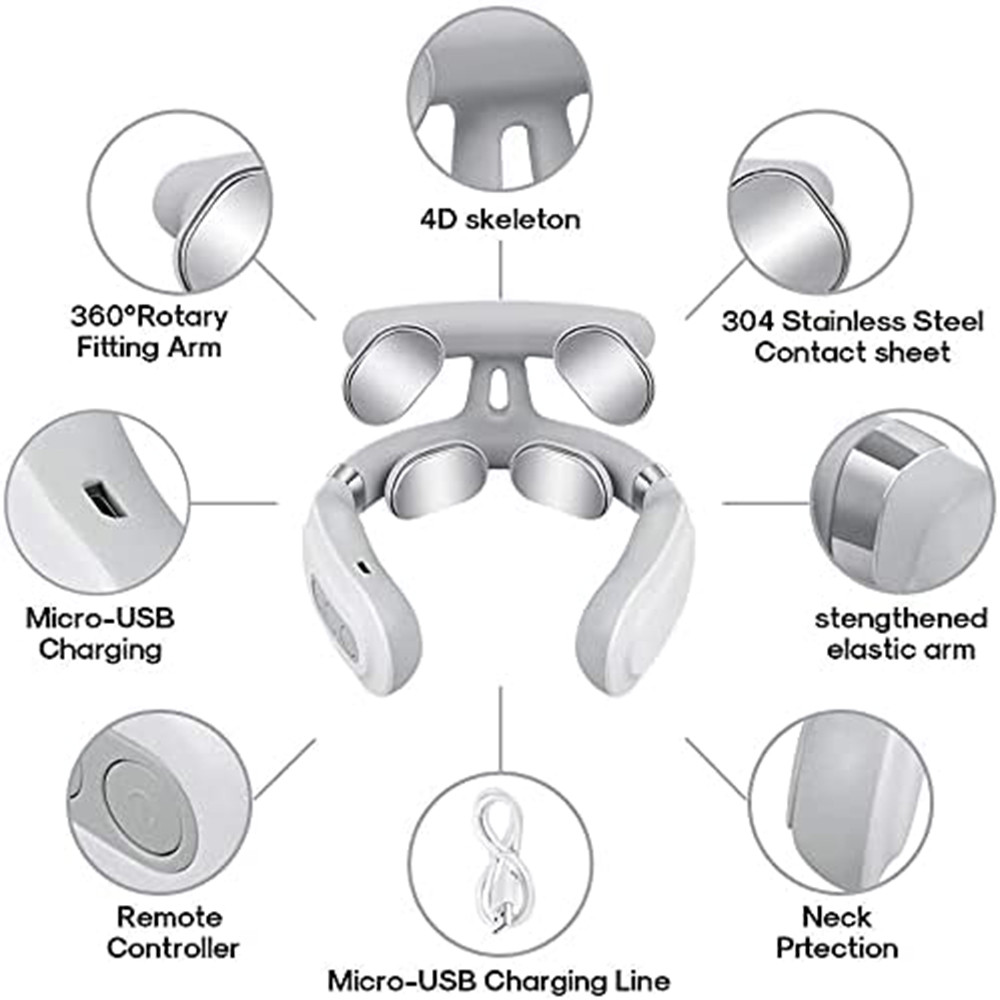 Multifunctional Electric Hot Compress 4 Heads Neck Massager Shoulder Cervical Massager Pulse Neck P 4
