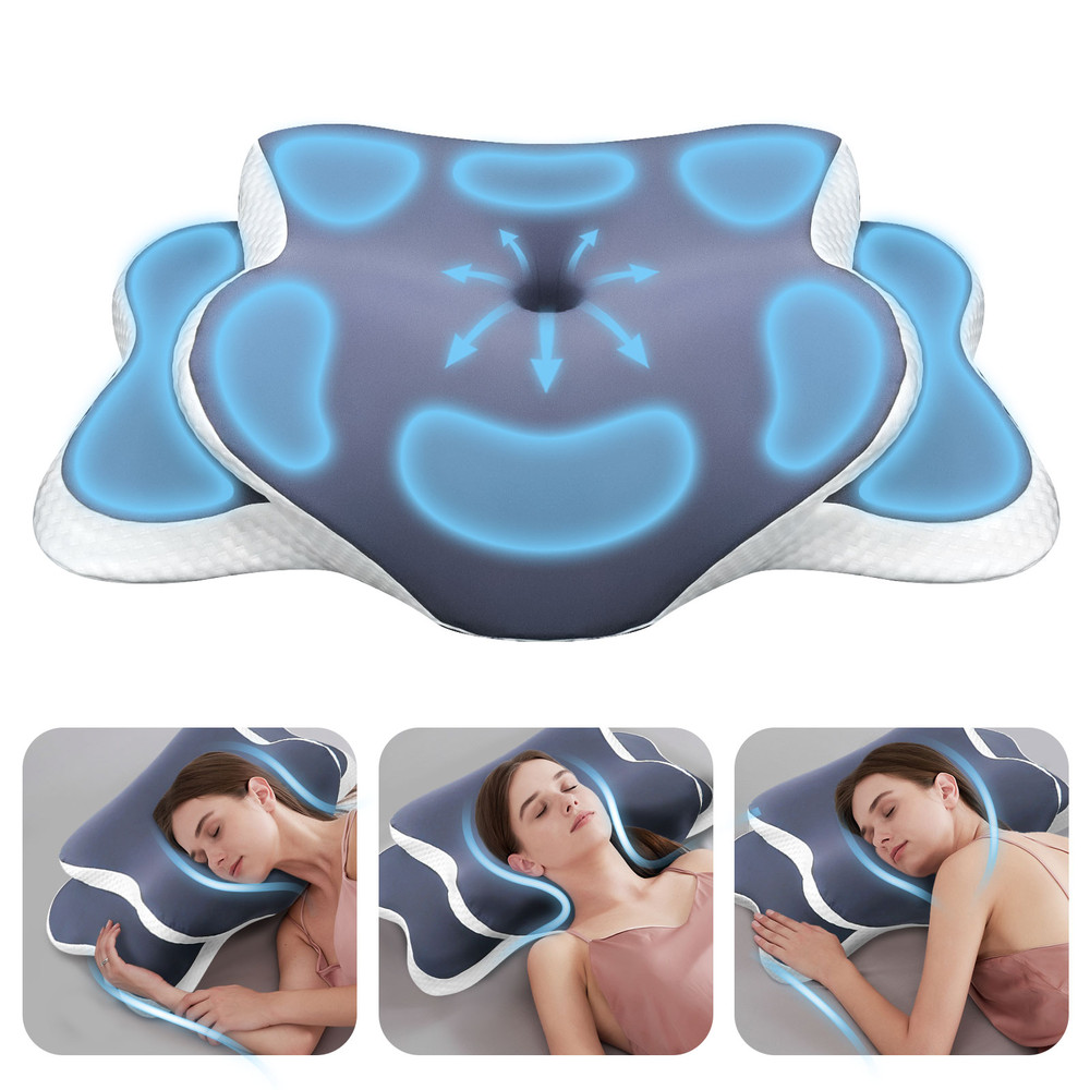 Cervical Pillow, Memory Foam Pillow, Neck Support, Contour Ergonomic Orthopedic, Neck Pain Relief for All Sleep Position