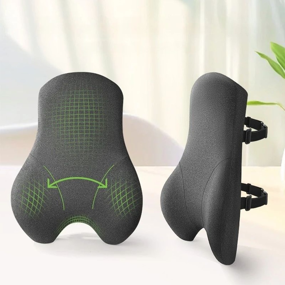 Ergonomic Lumbar Support Pillow, Elevated Office Waist Pillow, 4D Curved Waist Pad, Memory Cotton Back Cushion, Office