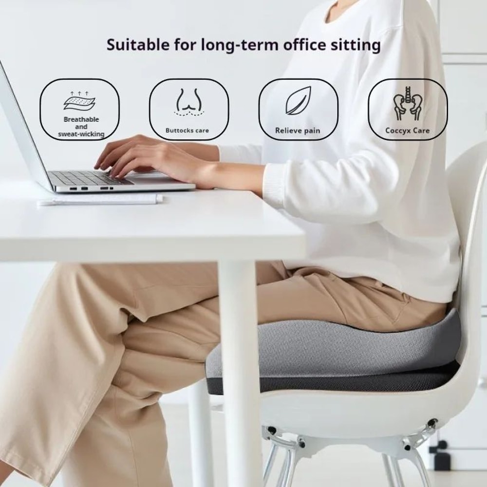 Auto Seat Pad Butt Support, Memory Foam Office Chair Cushion, Beautiful Hiney Comfort, Breathable Cushion for Hemorrhoid