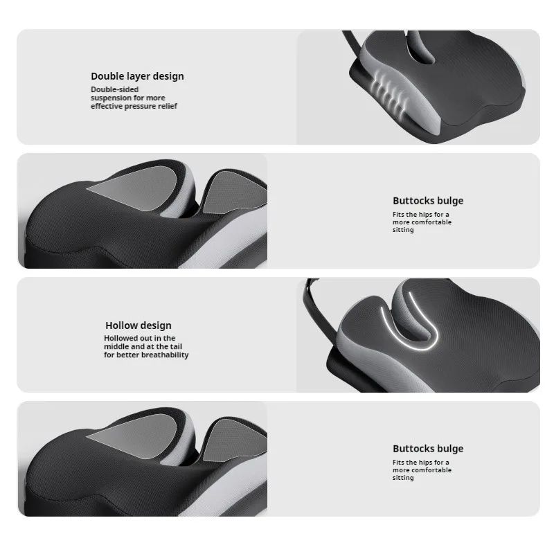 Auto Seat Pad Butt Support, Memory Foam Office Chair Cushion, Beautiful Hiney Comfort, Breathable Cushion for Hemorrhoid