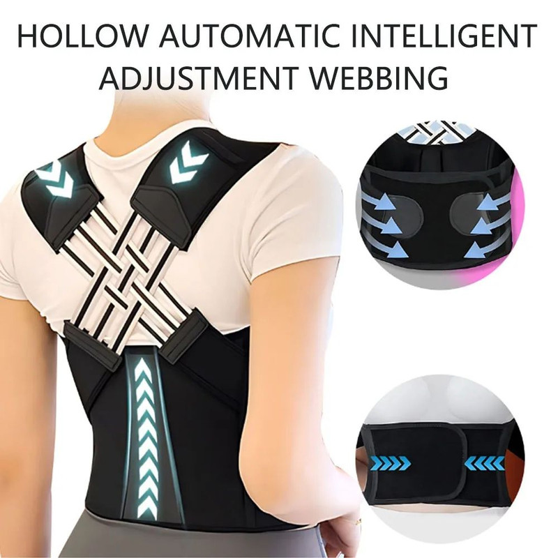 Adjustable Shoulder Support Magnetic Therapy Posture Corrector Breathable Back Brace For Sitting Po 1
