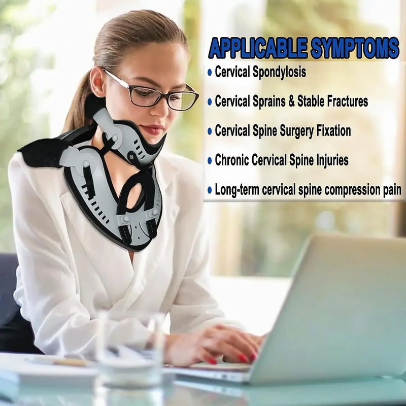 Adjustable Cervical Collar Neck Brace Support Orthosis Pain Relief Traction Spine Alignment Fixable 1
