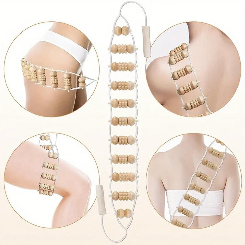 Wood Therapy Back Massage Roller Rope, Cellulite Massage Tools, Self Massage Tools for Neck, Leg, Back Pain Relief