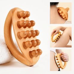 wooden massage tool, gua sha body massager for waist leg meridian scraping, anti cellulite spa therapy relaxation tool