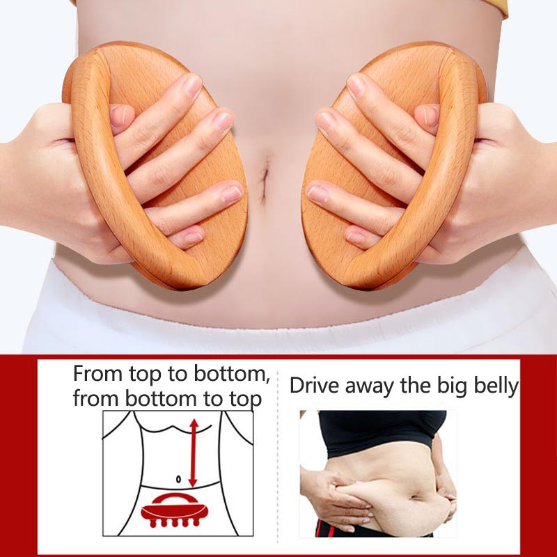 Wooden Massage Tool, Gua Sha Body Massager for Waist Leg Meridian Scraping, Anti Cellulite SPA Therapy Relaxation Tool