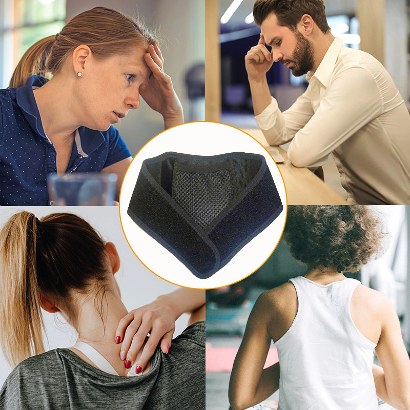 Black Heating Neck Guard, Adjustable Temperature Gear, Universal Fit Protective Heating Pad