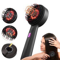 portable red light laser comb, 3 modes electric massage comb for hair follicle care, essence oil applicator