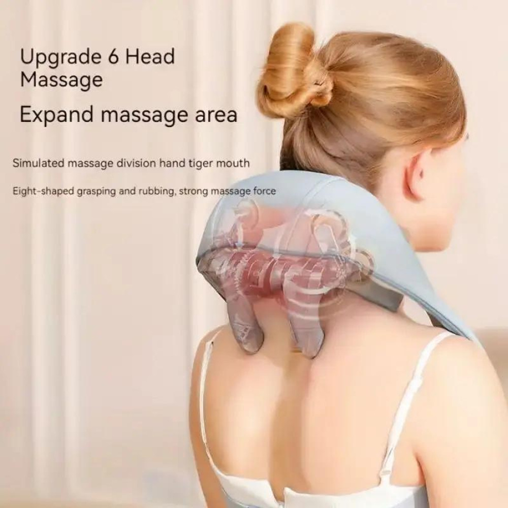 U-Shaped Deep Tissue Shiatsu Neck and Shoulder Massager, Multi-functional Electric Air Compress Kneading Back Massager