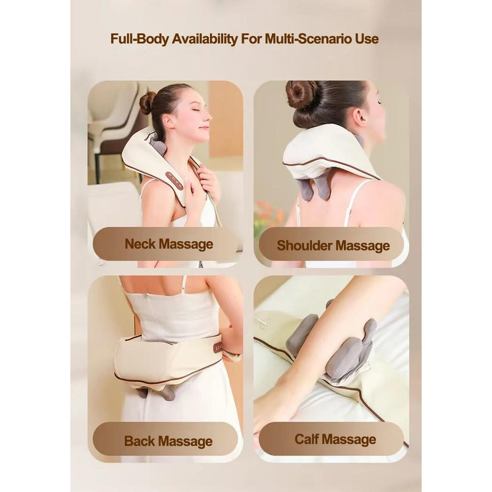 U-Shaped Deep Tissue Shiatsu Neck and Shoulder Massager, Multi-functional Electric Air Compress Kneading Back Massager