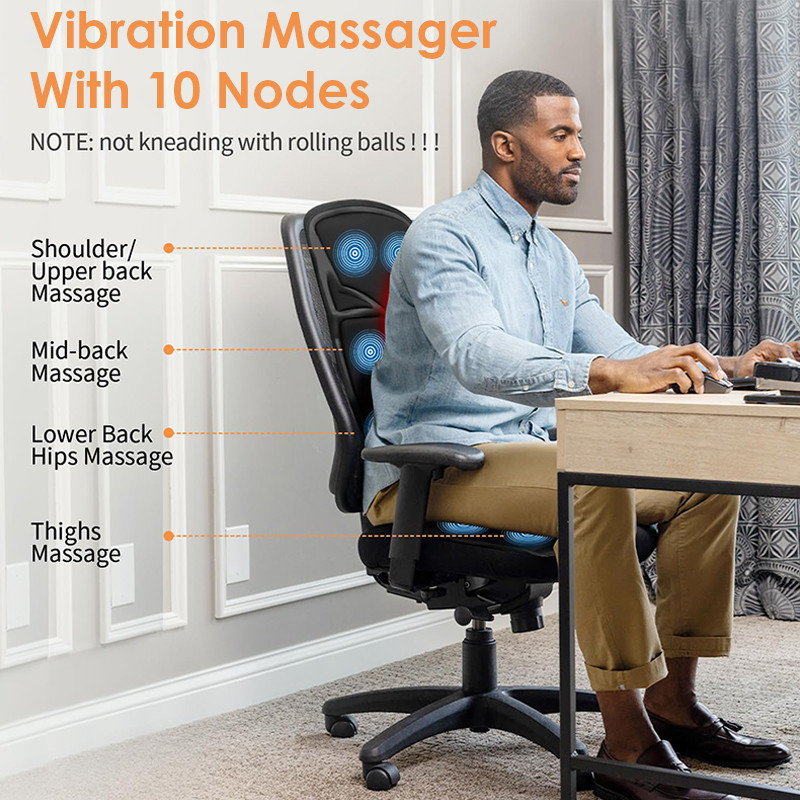 Full Body Massage Chair Cushion Electric Heating Back Massager Mat Lumbar Neck Back Mattress For Ho 5