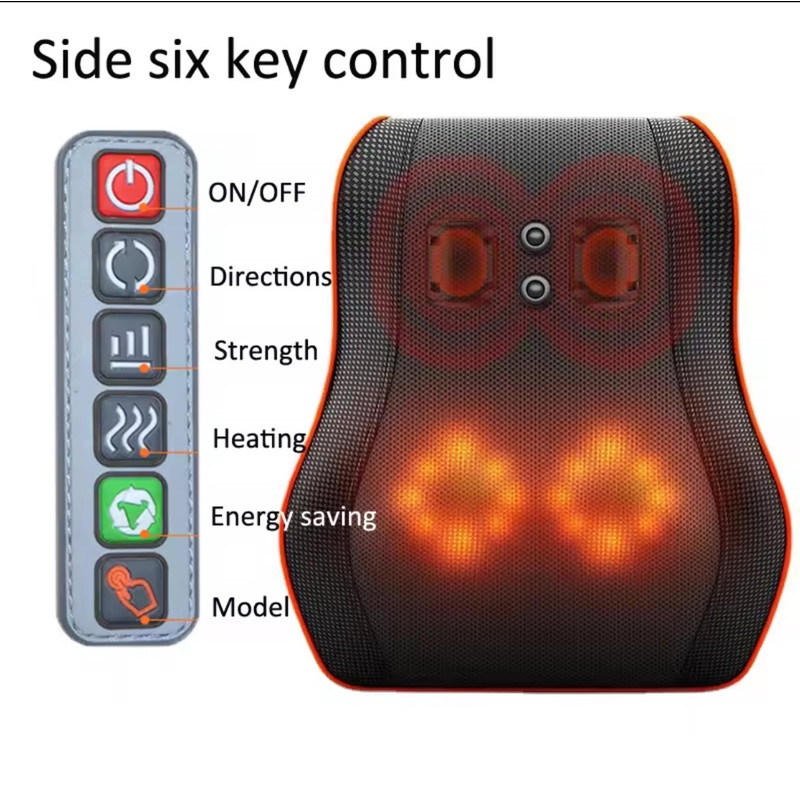 Electric Neck Pillow Massager, Head Cervical Airbag Traction, Back Waist Body Massager for Car, Heating and Vibration