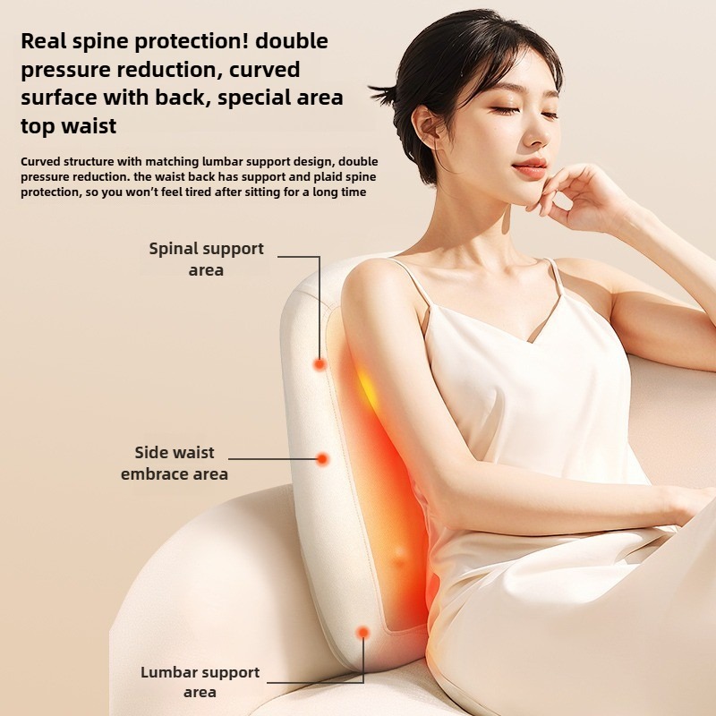 Back Waist Massage Cushion Wireless Chair Massager Pad MultiPurpose Up And Down Move UltraThin Warm 3