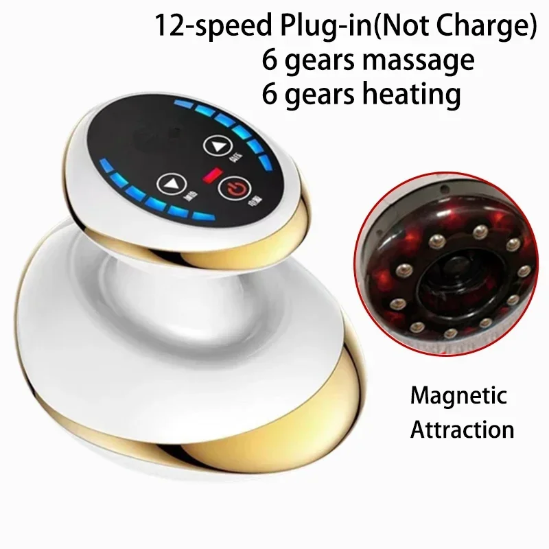 Home Rechargeable Fat Burner Guasha Massage Pressure Vacuum Suction Cup Electric Heating Cupping Ma 6