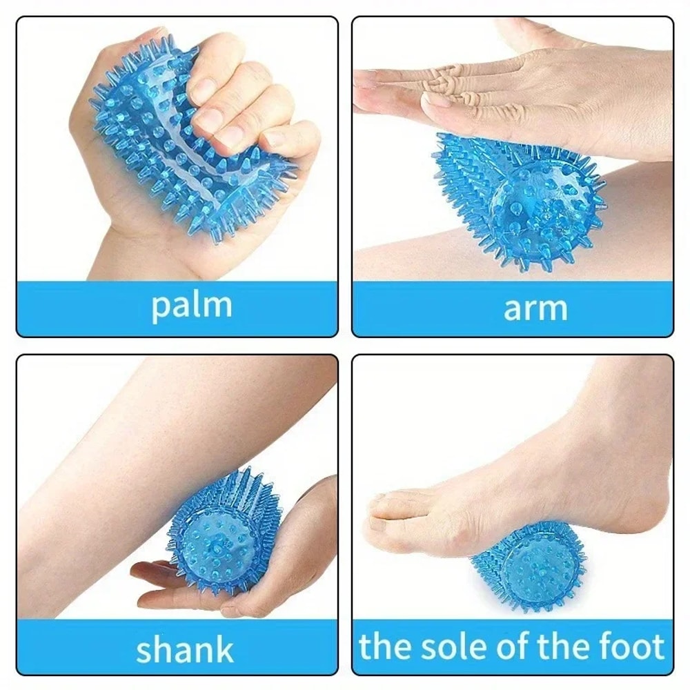 Finger Grip Enhancer, Hedgehog Massage Ball, Hand and Foot Acupoint Roller, Hand Massage Tool, Muscle Stimulator