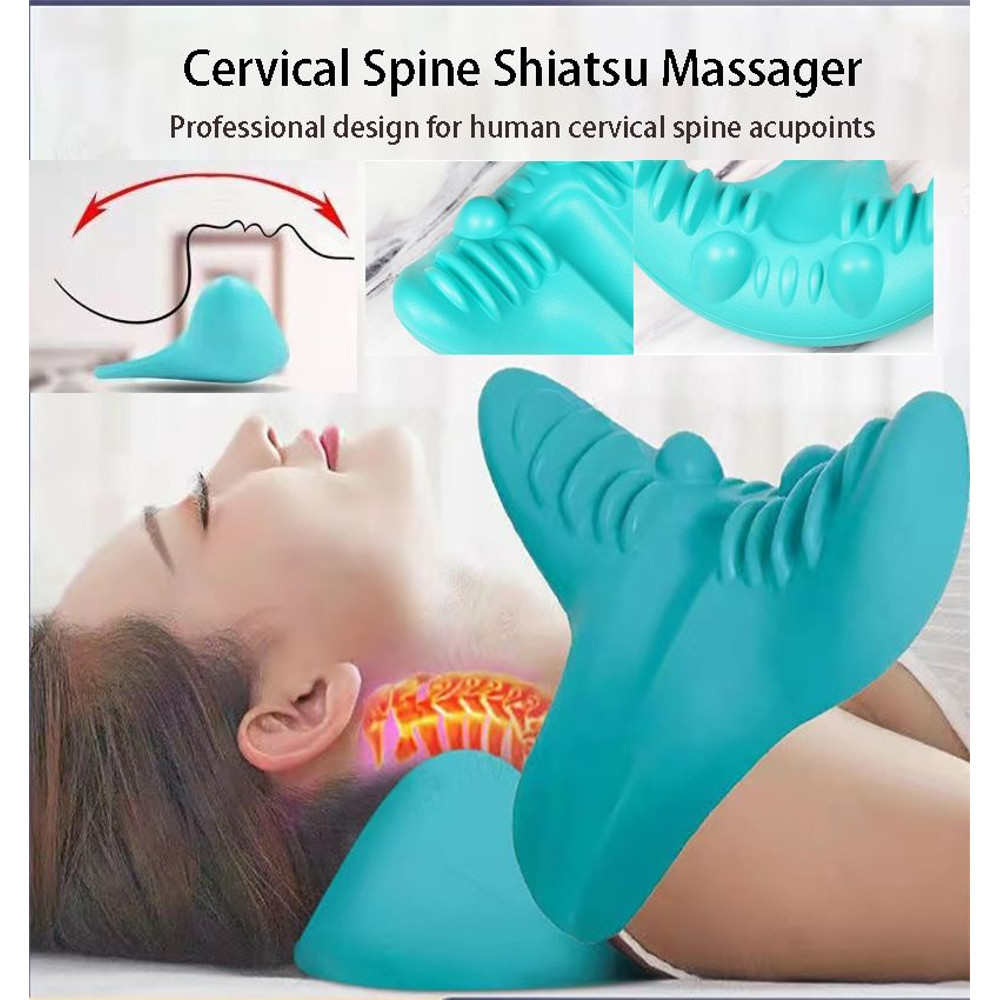Cervical Spine Massage Pillow, Neck Shoulder Relaxer, Chiropractic Traction Device, Posture Correction Tool