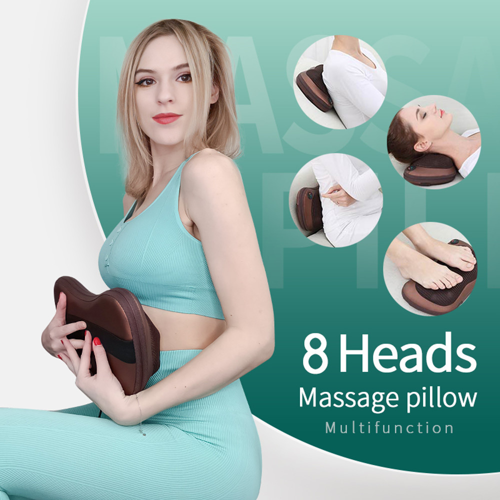 Electric Massage Pillow Cushion Neck Back Waist Head Massager Car Home Shiatsu Massage 2