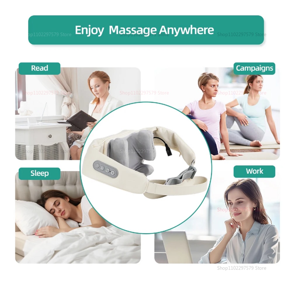 Cordless Neck And Shoulder Massage Pillow For Neck Upgarded 6D Neck Massager With Heat Back Traps L 2