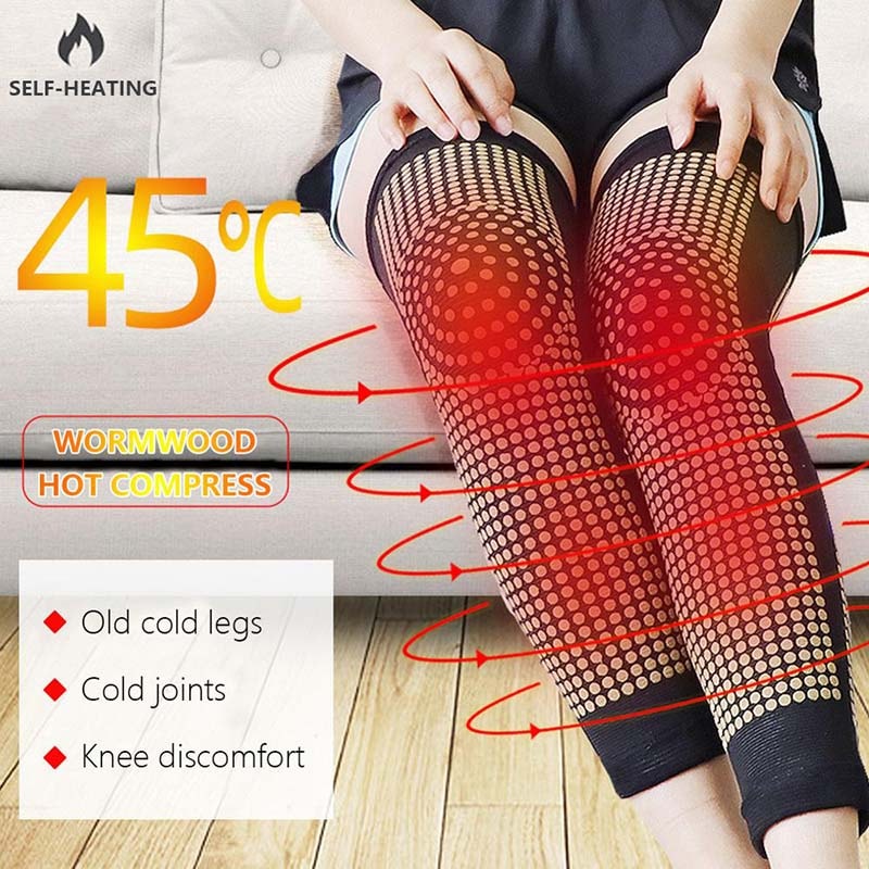 Self Heating Knee Pads, Pair Knee Warm, Knee Support for Arthritis Relief, Tourmaline Therapy, Men and Women