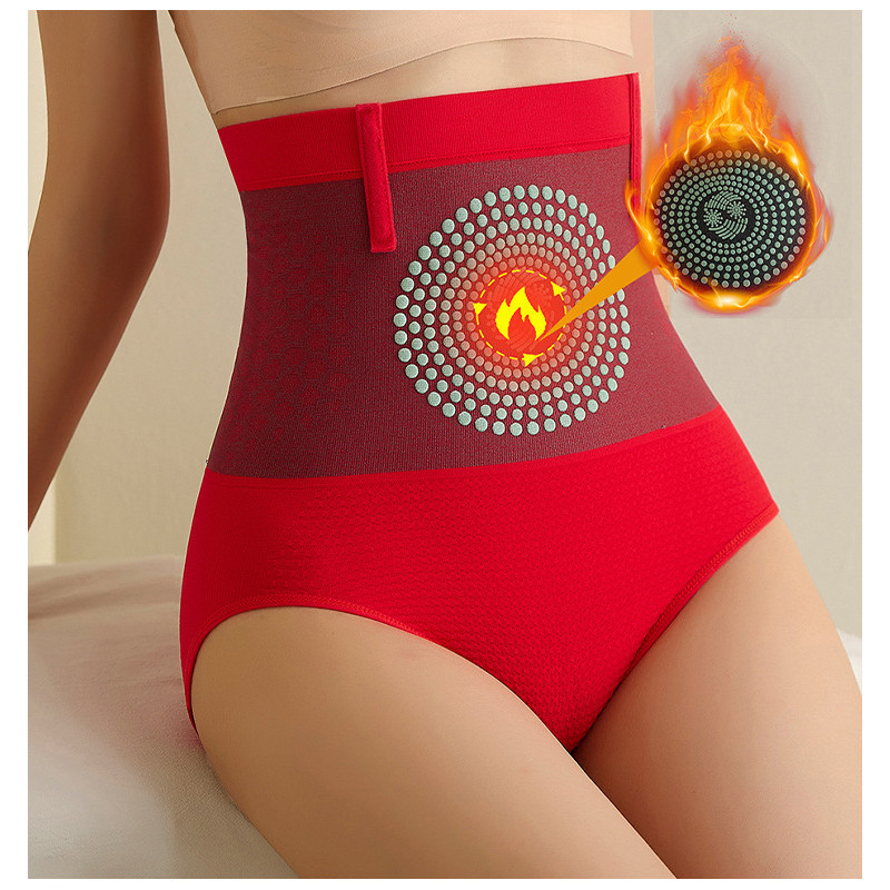 Magnetic Therapy Flarixa Seamless Womens High Waist Body Shaping Briefs Warm Uterus Underwear Abdom 0