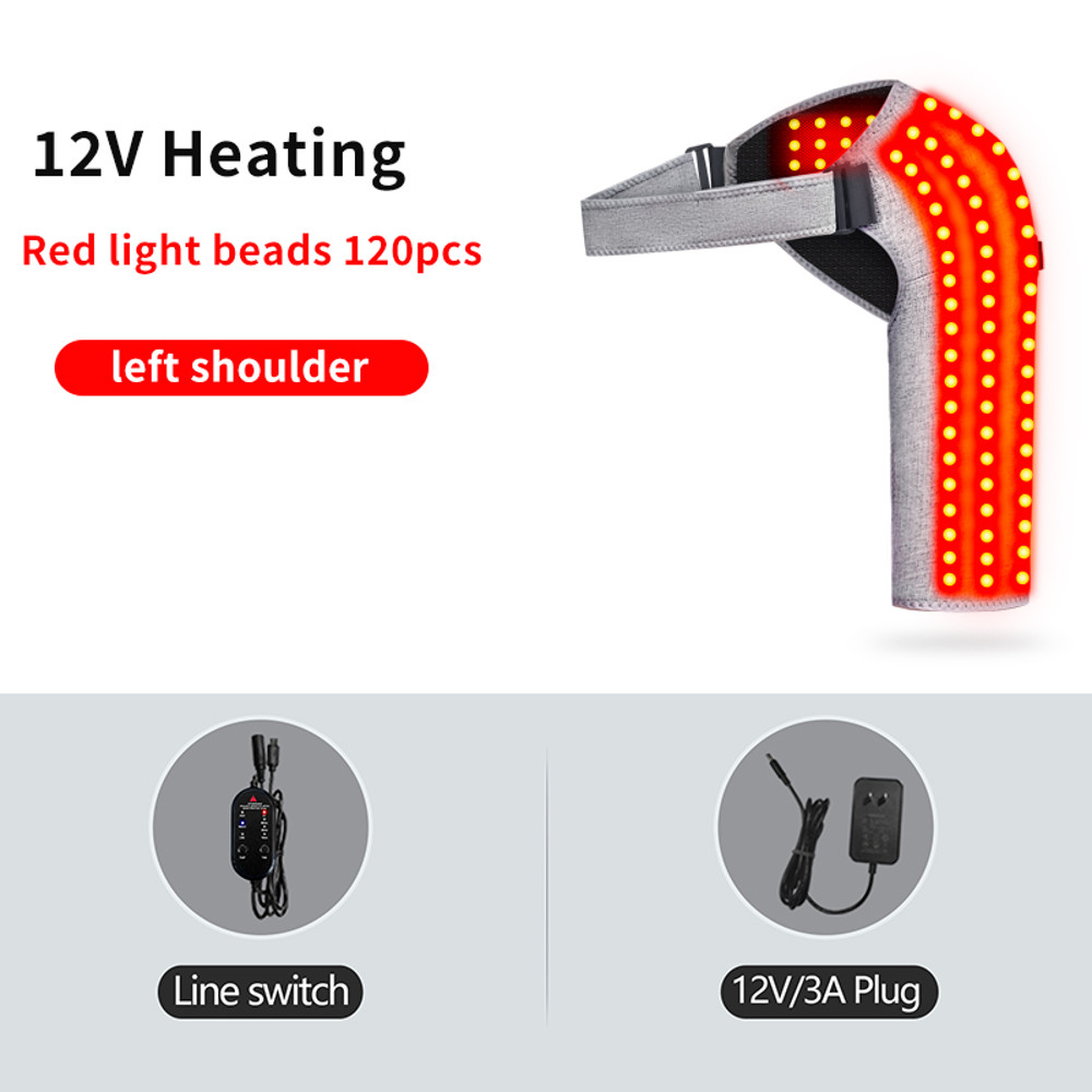 3-Speed Vibration Muscle Relax Belt, Red Light Shoulder Electric Heating Pad, Thermal Neck Health Care Brace