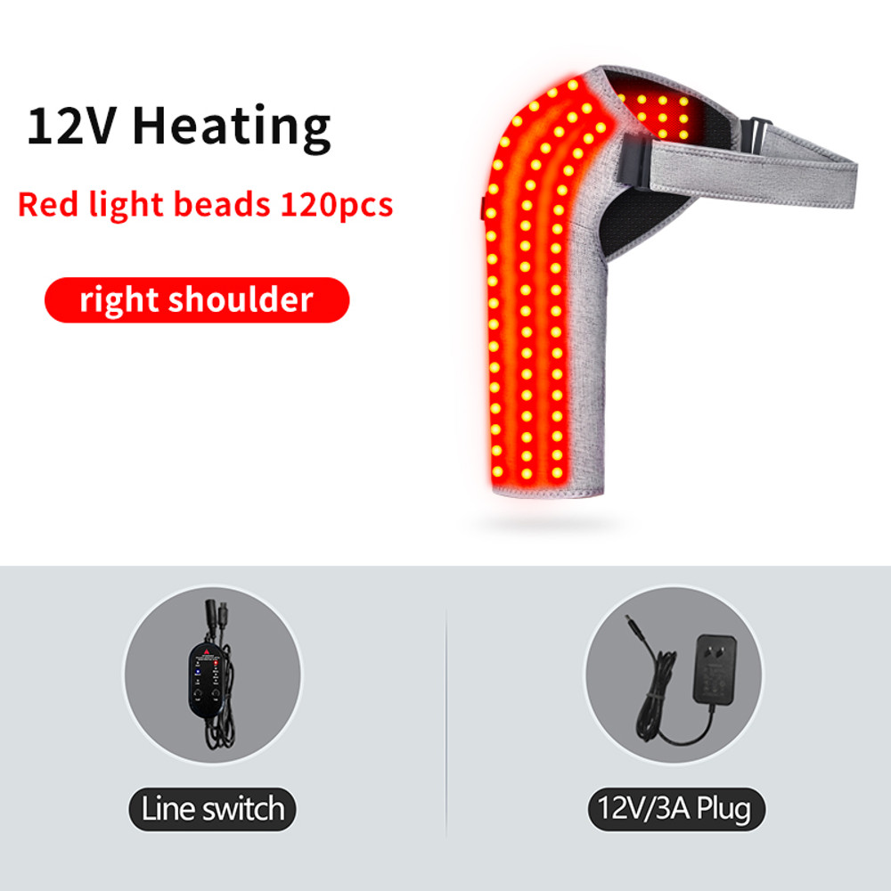 3-Speed Vibration Muscle Relax Belt, Red Light Shoulder Electric Heating Pad, Thermal Neck Health Care Brace