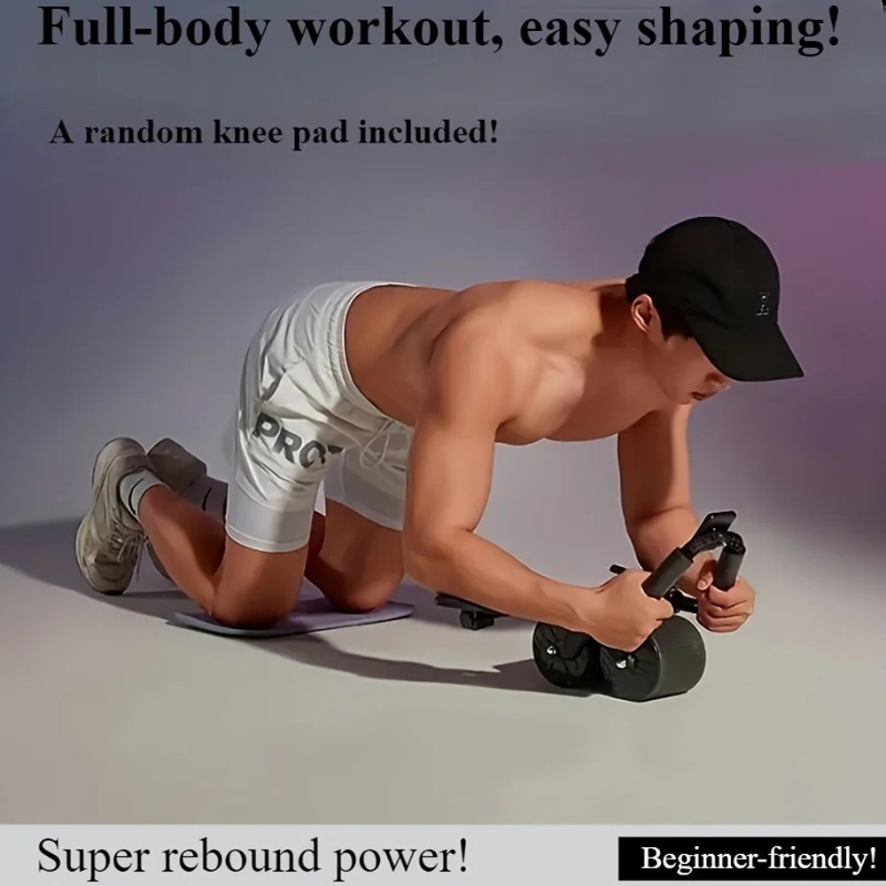2Wheeled Muscle Strengthening Trainer Ab Roller Wheel Rebound Ab Exercise Machine For Adults 2