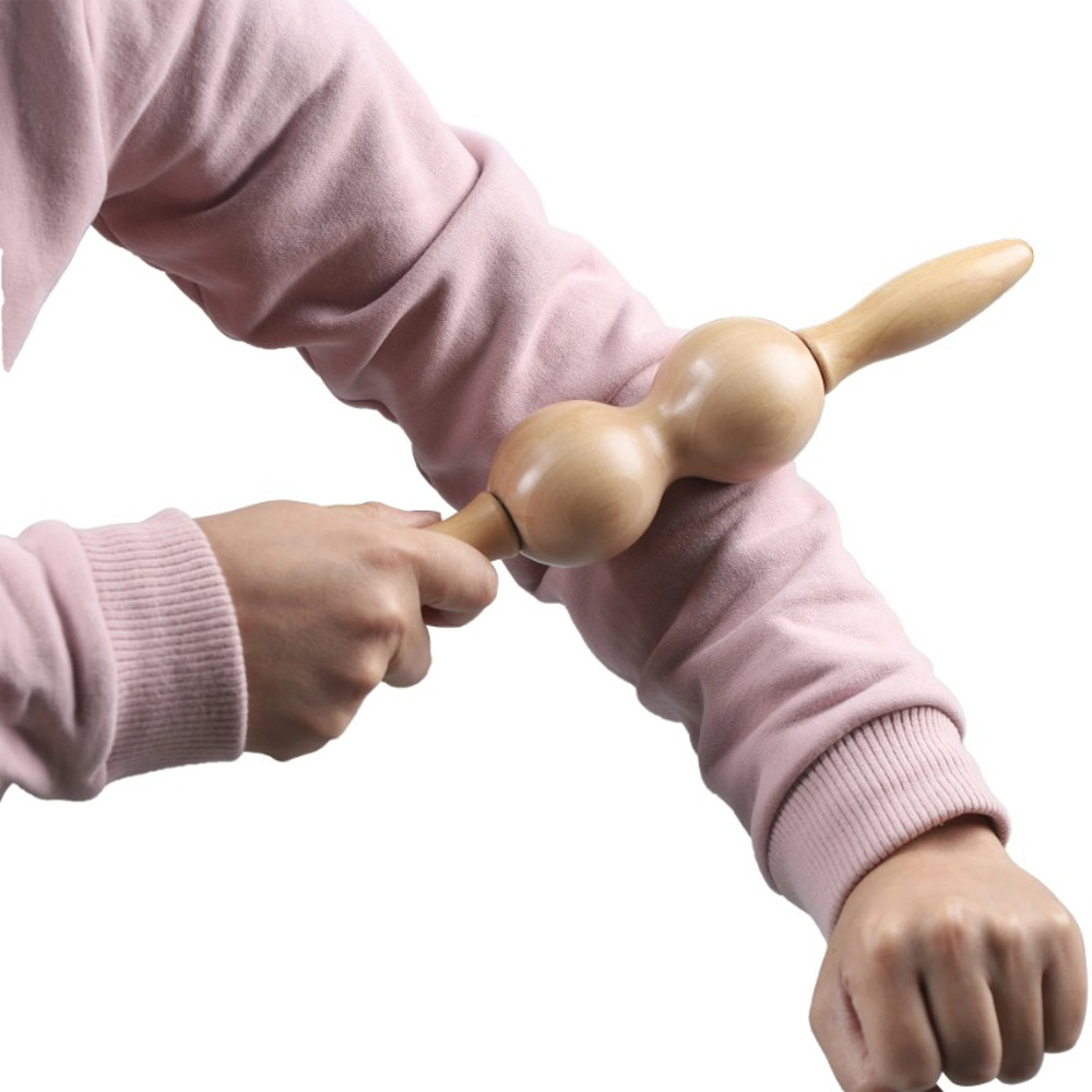 Massage Stick Wood Back Massager Deep Tissue Roller Muscle Soreness Relief 1