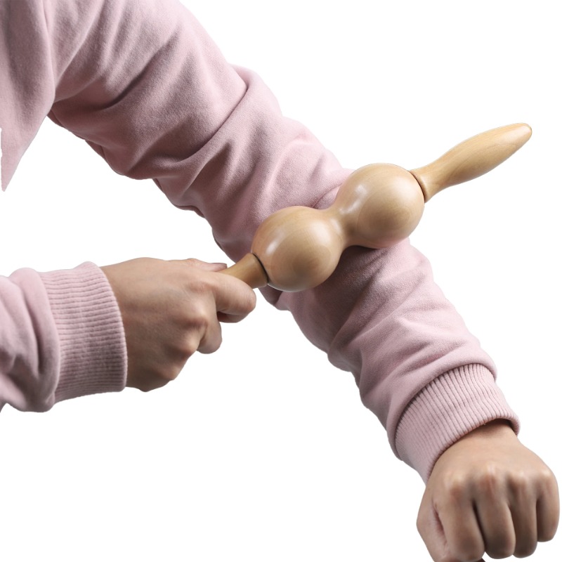 Massage Stick Wood Back Massager Deep Tissue Roller Muscle Soreness Relief 1