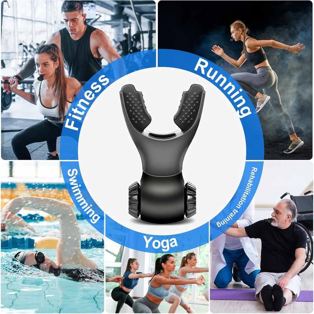 Respiratory Silicone Breathing Trainer, Lung Respirator, Fitness Equipment, High Altitude Training, Outdoor Expiratory