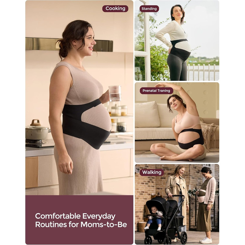Pregnancy Belly Band Ultimate Maternity Support Invisible Pregnancy Belt Sciatica Relief Ergonomic 4