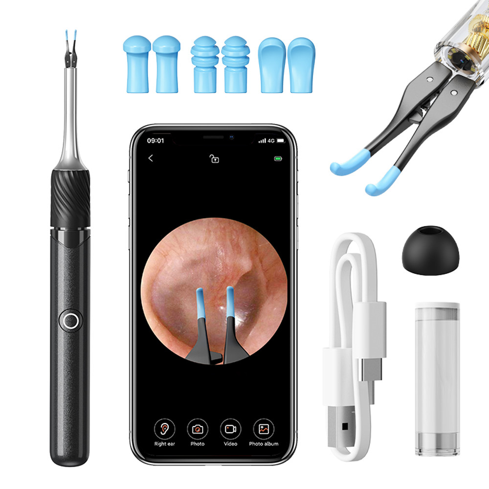 Premium Visual Ear Cleaner with Camera, Safe Ear Wax Removal Tool with Ear Pick & Tweezers