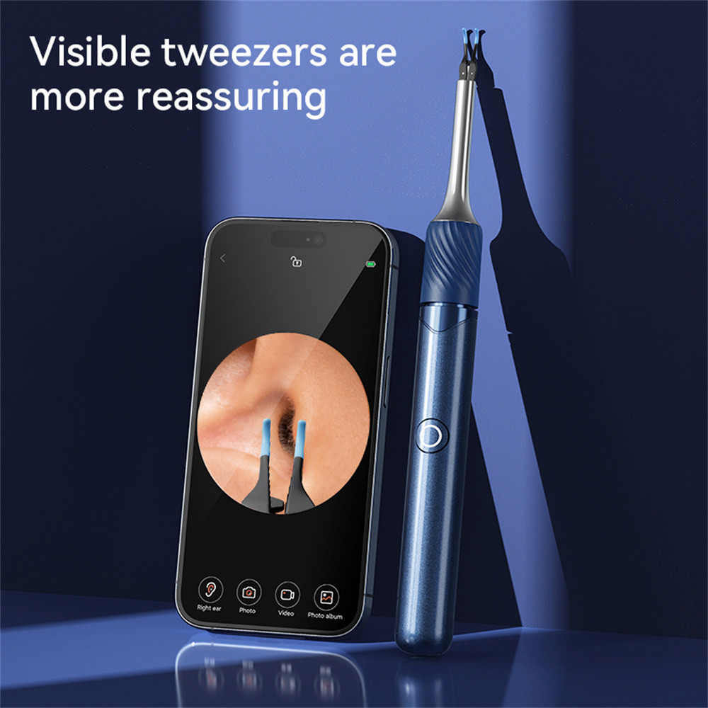 Premium Visual Ear Cleaner with Camera, Safe Ear Wax Removal Tool with Ear Pick & Tweezers