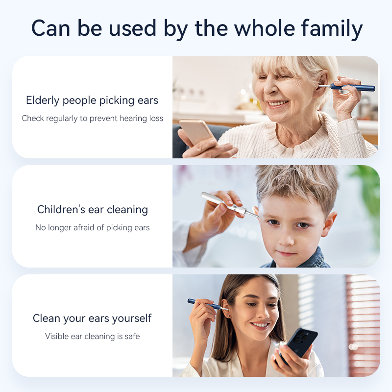 Premium Visual Ear Cleaner with Camera, Safe Ear Wax Removal Tool with Ear Pick & Tweezers