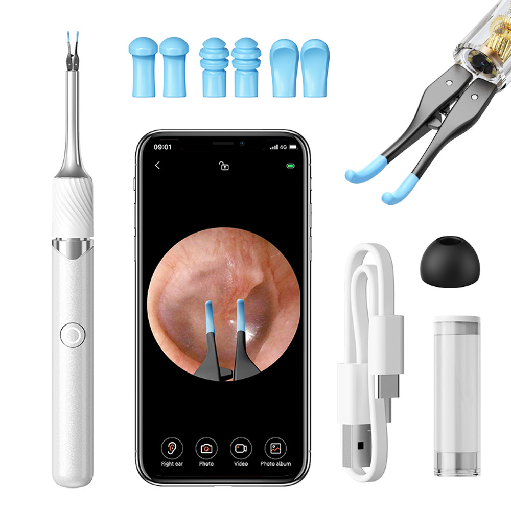 Premium Visual Ear Cleaner with Camera, Safe Ear Wax Removal Tool with Ear Pick & Tweezers