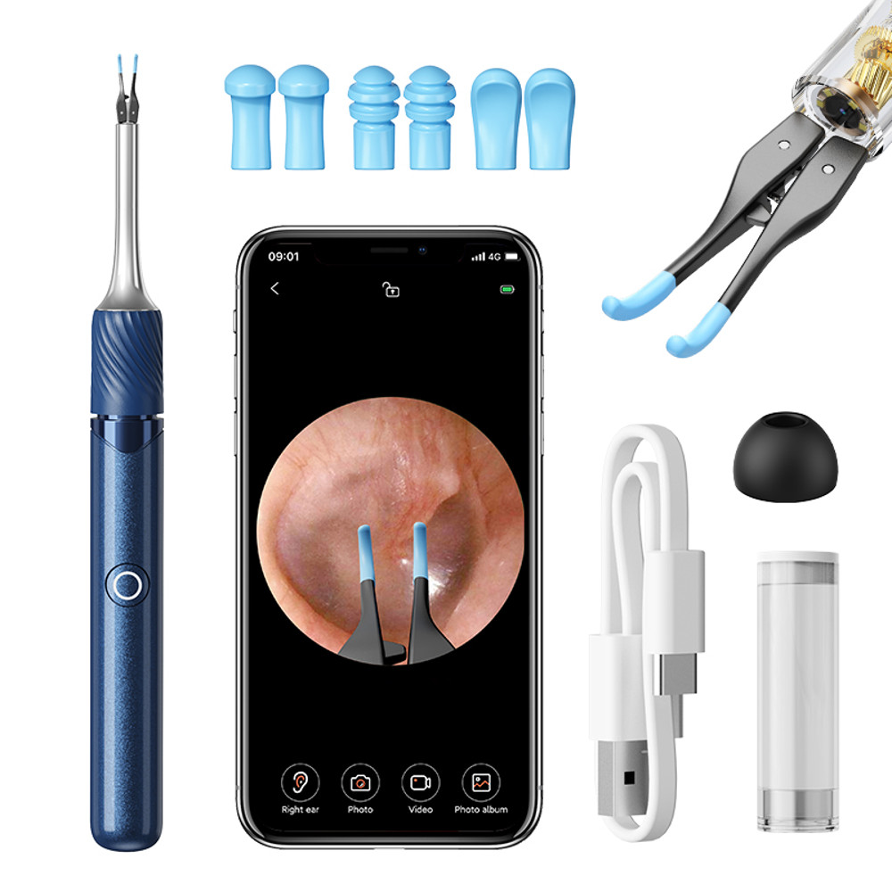 Premium Visual Ear Cleaner with Camera, Safe Ear Wax Removal Tool with Ear Pick & Tweezers