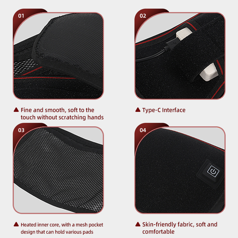 Vibrating Massage for Lower Back Pain Relief, Therapeutic Heated Lumbar Support Belt with Massage, Adjustable Back Brace