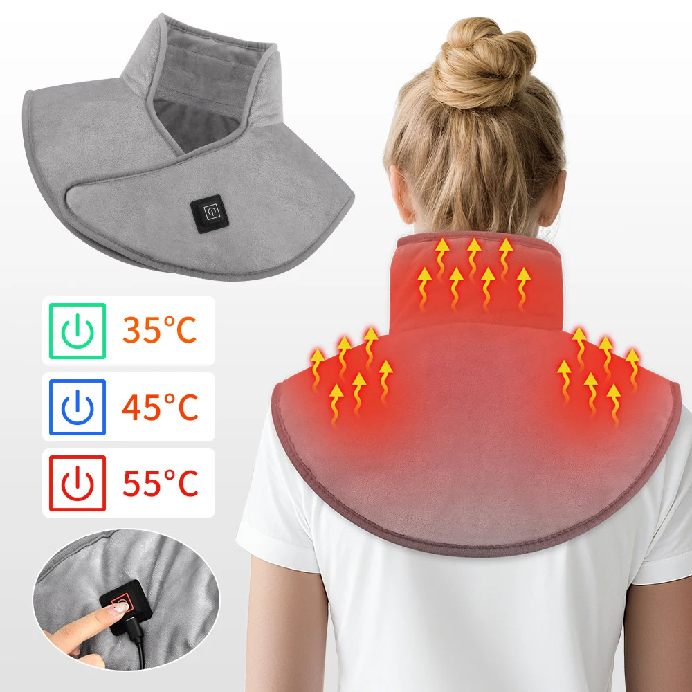 USB Heated Back Wrap Electric Heating Shoulder Neck Pad Soft Hot Compress Neck Shoulder Pad 1