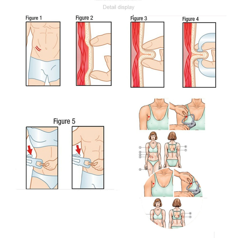 Fitness Caliper Clip Crossfit Body Fat Loss Tester Calculator Slim Skin Fold Body Fat Chart Gym Equ 2