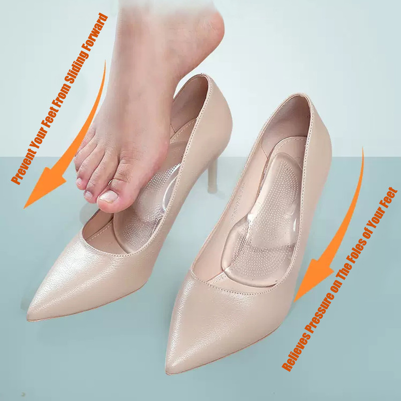 Arch Support Foot Insoles for Plantar Faciitis Pain Relief Shoe Pads, Silicone Gel Orthopedic Insoles for Shoes Women