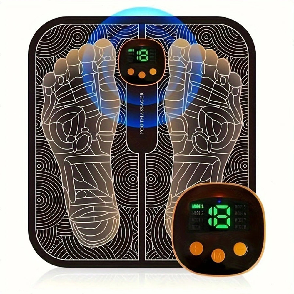 Back Massager & Legs Massager Pad, EMS Foot Massager for Muscle Relaxation, LCD Display Screen with Remote Control